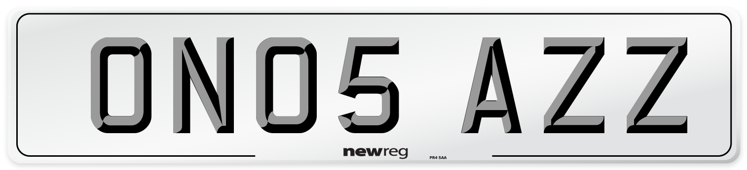 ON05 AZZ Number Plate from New Reg